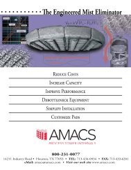 The Engineered Mist Eliminator - AMACS Process Tower Internals