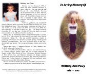 In Loving Memory Of In Loving Memory Of Brittney Ann Posey ...