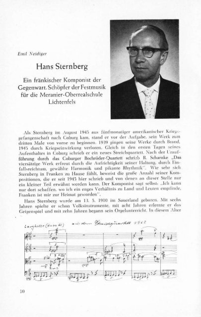 Hans Sternberg - Ein fränkischer Komponist der