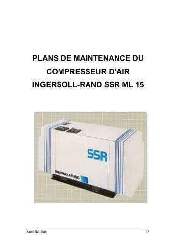 plans de maintenance du compresseur d'air ... - Technologue pro