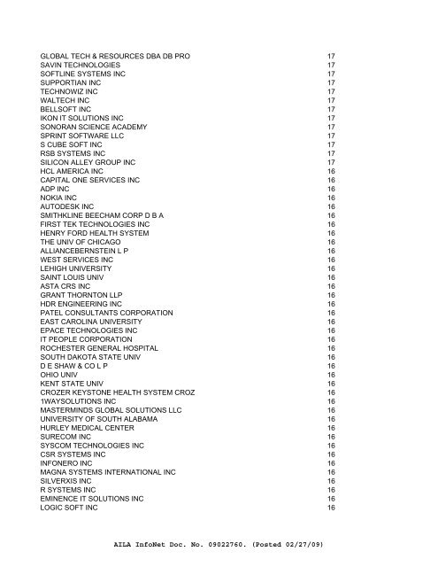 FY08 counts--ALL EMPLOYERS of Initial H-1Bs - Visa Lawyer Blog