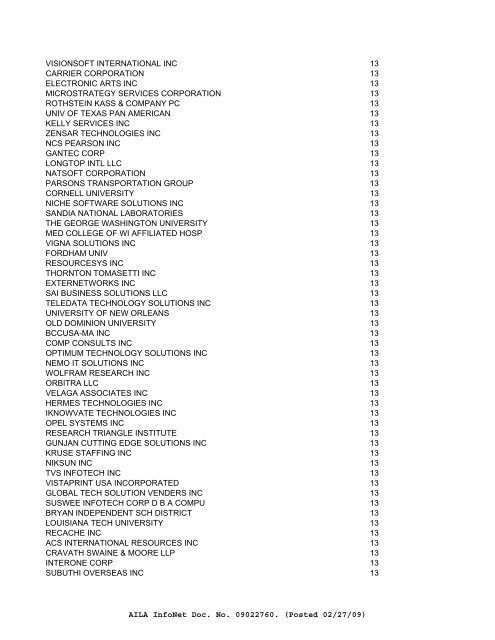 FY08 counts--ALL EMPLOYERS of Initial H-1Bs - Visa Lawyer Blog