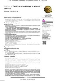 DNF001 - Certificat Informatique et internet niveau 1 - Cnam