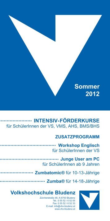 Sommer 2012 - Volkshochschule Bludenz