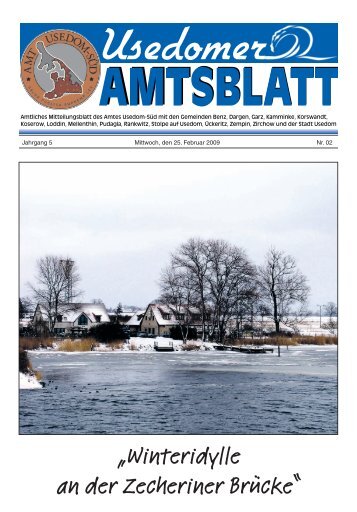 âWinteridylle an der Zecheriner BrÃ¼ckeâ - Amt Usedom SÃ¼d