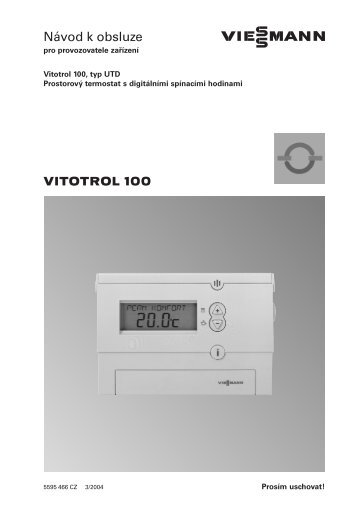 VITOTROL 100 NÃ¡vod k obsluze - Viessmann