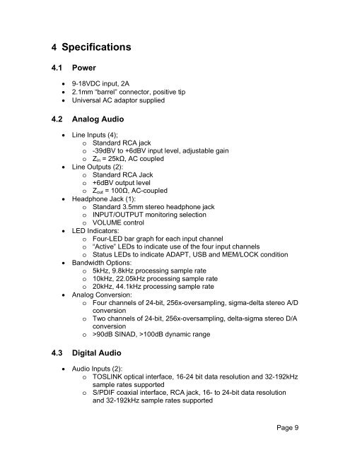 MicroDAC 5 User's Manual - Digital Audio Corporation