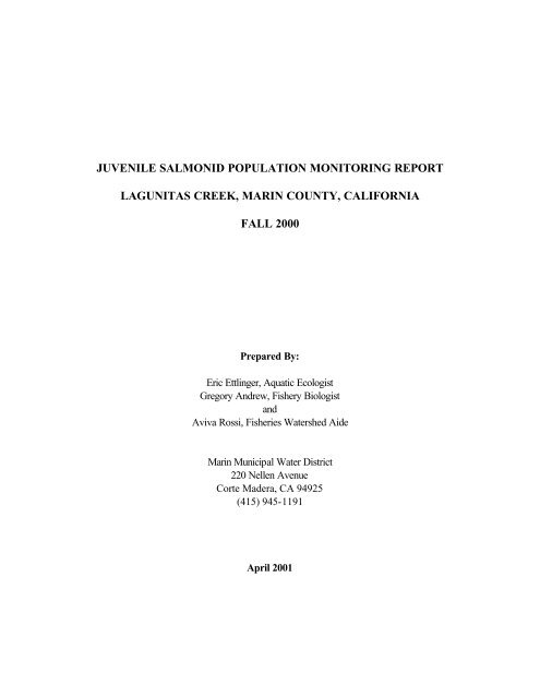 juvenile salmonid population monitoring report lagunitas ... - KrisWeb