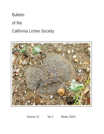 Volume 10(2) - The California Lichen Society (CALS)