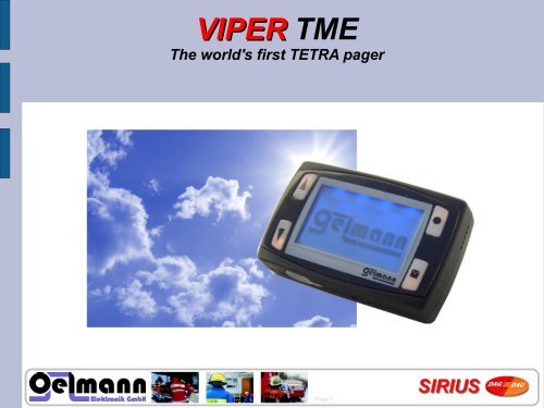 Oelmann VIPER TME Tetra Pager Sigma Wireless
