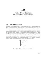 Chapter 10 Polar Coordinates, Parametric Equations