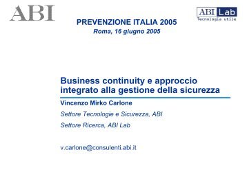 Vincenzo Mirko Carlone - Clusit