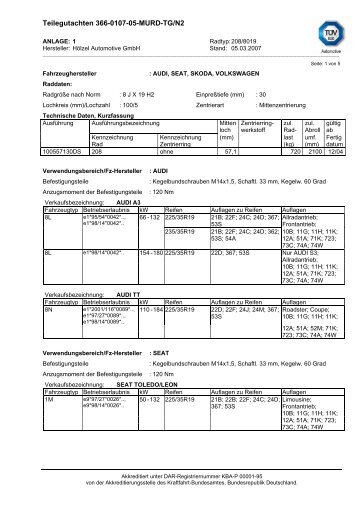 Teilegutachten 366-0107-05-MURD-TG/N2 - Autoteilefrau.eu