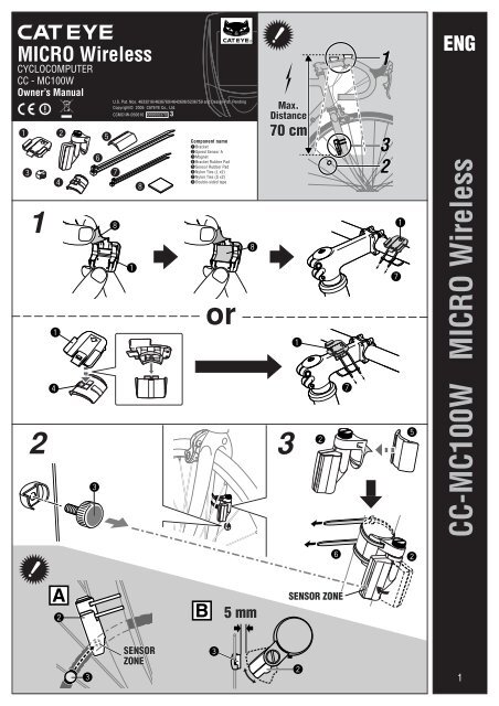 Cateye Micro Wireless Wheel Size Chart