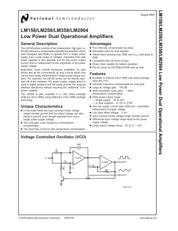 LM158/LM258/LM358/LM2904 Low Power Dual Operational ...