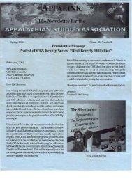 No.2, Spring 2003 - Appalachian Studies Association