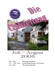 Veranstaltungen / Besonderheiten Juli - UV-FFB