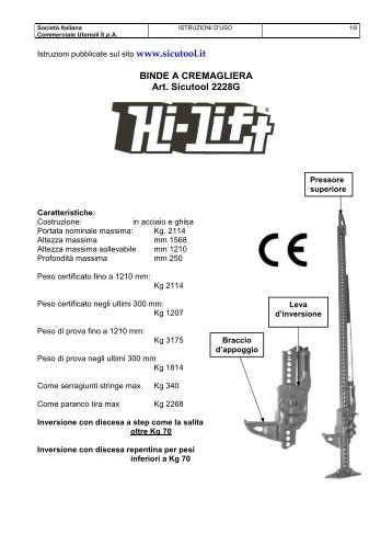 BINDE A CREMAGLIERA Art. Sicutool 2228G