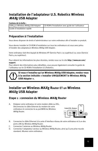 Wireless MAXg USB Adapter - U.S. Robotics