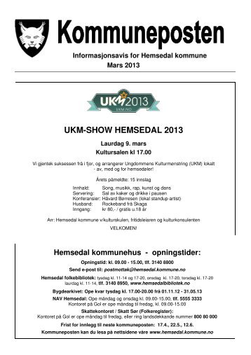 Kommuneposten - mars 2013 - Hemsedal kommune