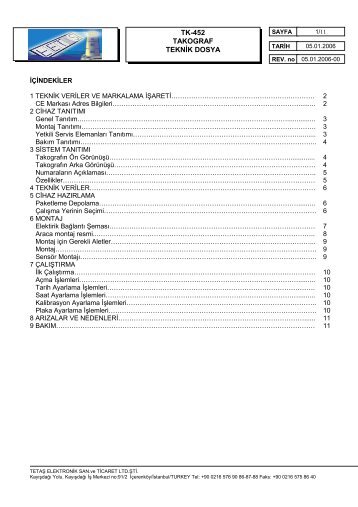 TK-452 TAKOGRAF TEKN K DOSYA