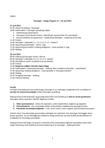 ForelÃƒÂ¸bigt program til Studietur til Stavanger juni 2013 - Aalborg ...