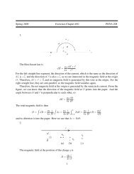 Spring 2009 Exercises Chapter #10 PHYS-208 1. The Biot-Savart ...
