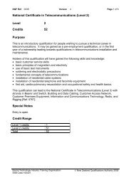 National Certificate in Telecommunications (Level 2) Level 2 ... - NZQA
