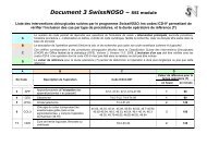 Liste des 8 interventions chirurgicales suivies par le ... - Swissnoso