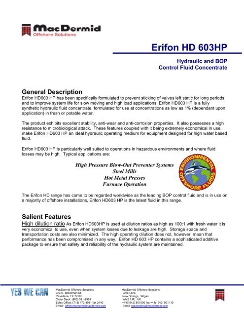 Erifon HD 603HP - ER Trading AS