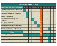 TRAINING CALENDAR 2013 - IRM