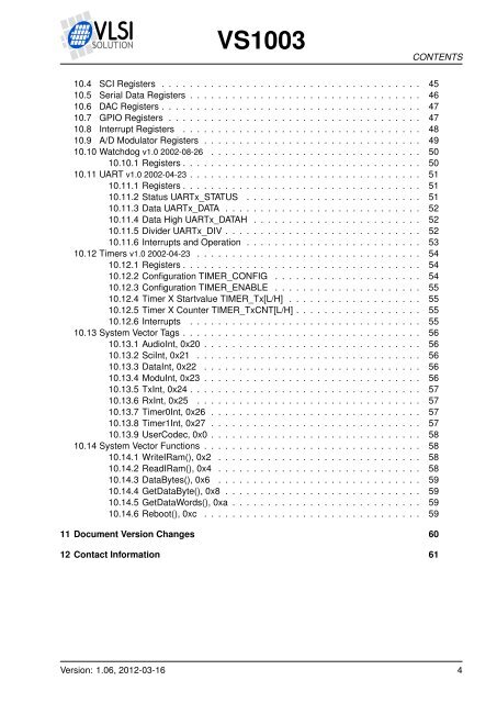 VS1003 Datasheet - VLSI Solution