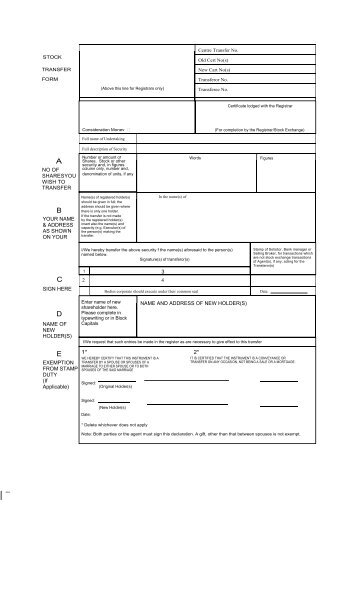 Stock Transfer Form - CRH