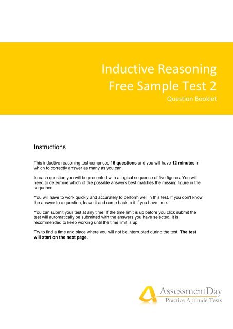 Inductive Reasoning Questions PDF - Aptitude Test