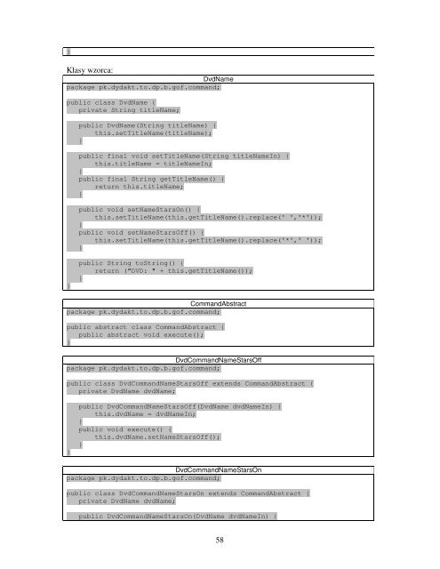 Podsumowanie wzorców projektowych GoF