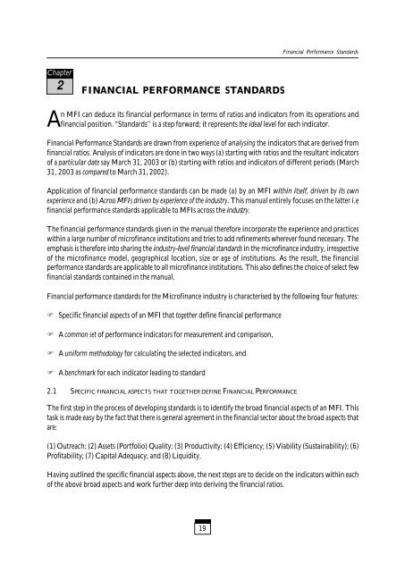Tracking Financial Performance Standards of ... - Sa-Dhan