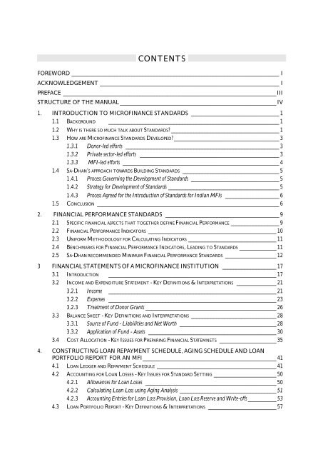 Tracking Financial Performance Standards of ... - Sa-Dhan