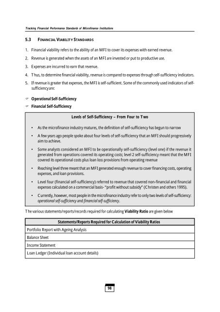 Tracking Financial Performance Standards of ... - Sa-Dhan