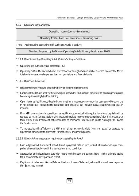 Tracking Financial Performance Standards of ... - Sa-Dhan