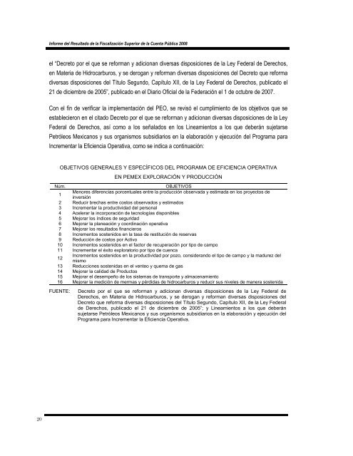 Informe del Resultado de la Fiscalización Superior de la Cuenta ...