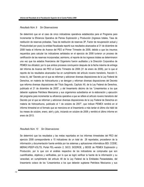 Informe del Resultado de la Fiscalización Superior de la Cuenta ...