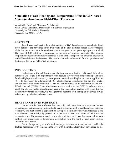 Simulation of Self-Heating and Temperature Effect in GaN-based ...