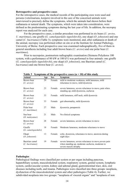 Radiographic findings in several joints of nine bears