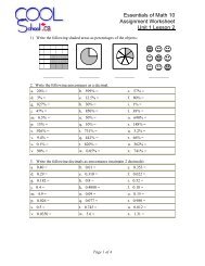 Percent Worksheet - AbbyNet