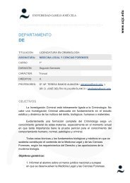 Medicina Legal y Ciencias Forenses - Universidad Camilo JosÃ© Cela