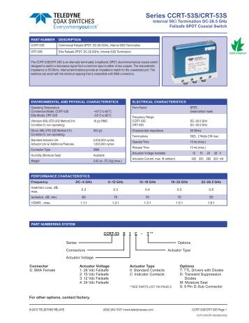 CCRT-53S FAILSAFE - SHORT.indd - Teledyne Coax Switches