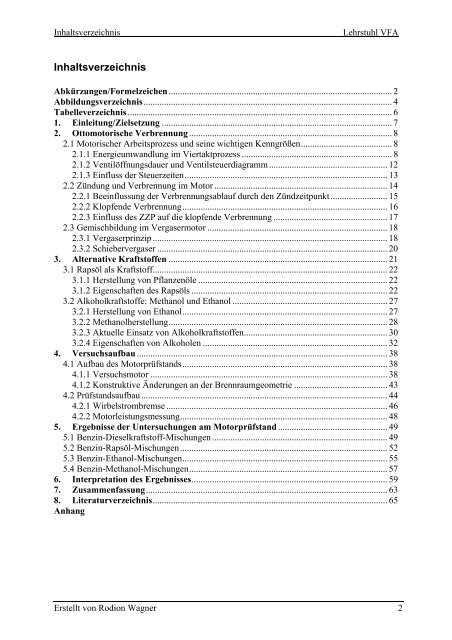 1 Einleitung/Zielsetzung -  Lehrstuhl Verbrennungskraftmaschinen ...