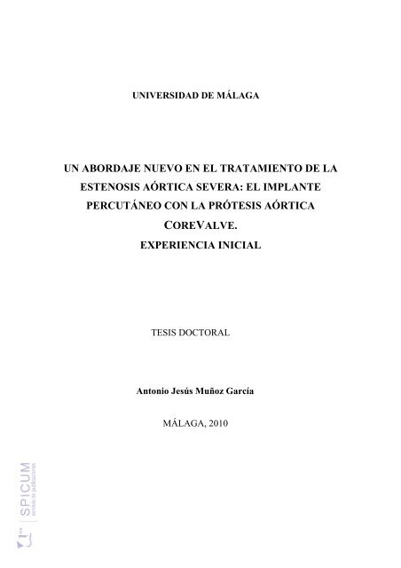 Un abordaje nuevo en el tratamiento de la estenosis aórtica severa ...