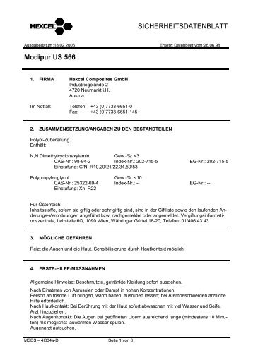 SICHERHEITSDATENBLATT Modipur US 566