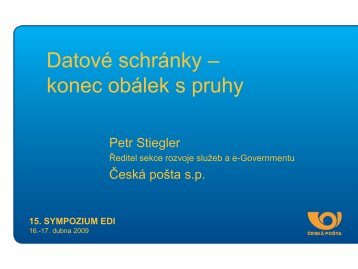 Petr Stiegler, ÄeskÃ¡ poÅ¡ta, s.p.: DatovÃ© schrÃ¡nky